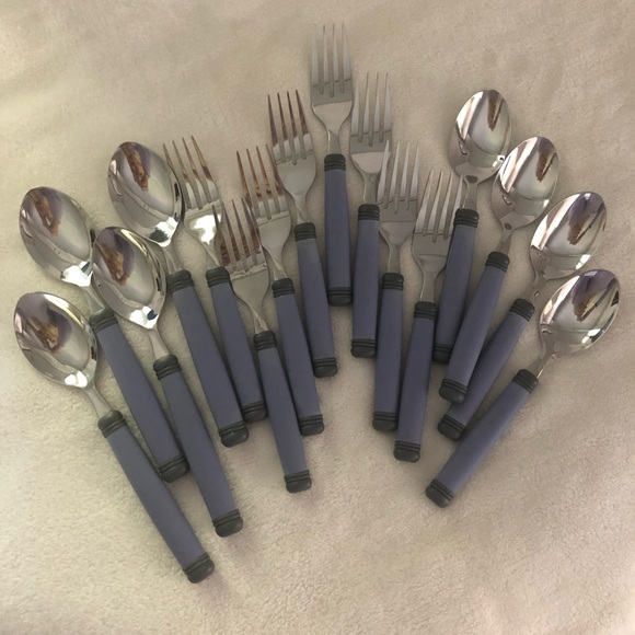 Pfaltzgraff Other - Pfaltzgraff Mystic Stainless Flatware– Lilac & Gray (Discontinued) 16 pieces